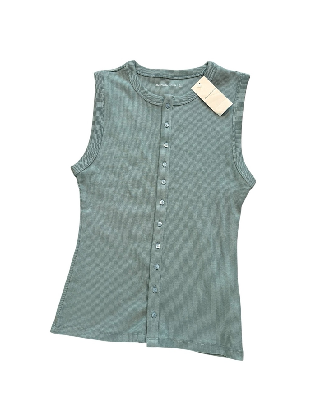 Abercrombie & Fitch Ribbed Crewneck Button Front Tank Size XS NWT